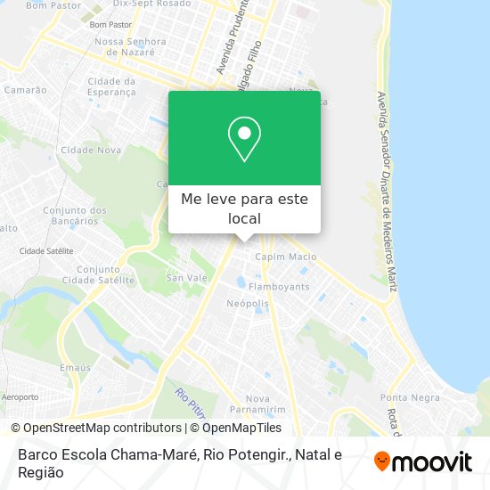 Barco Escola Chama-Maré, Rio Potengir. mapa