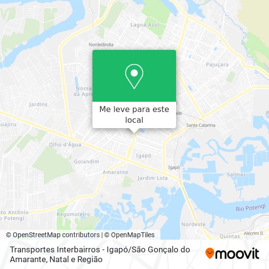 Transportes Interbairros - Igapó / São Gonçalo do Amarante mapa