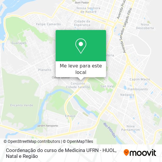 Coordenação do curso de Medicina UFRN - HUOL mapa