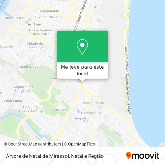 Como chegar até Árvore de Natal de Mirassol em Capim Macio de Ônibus? Como chegar até Árvore de Natal de Mirassol em Capim Macio de Ônibus?