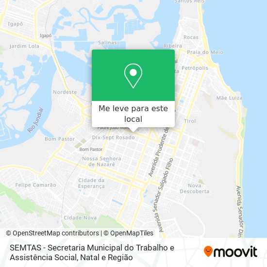 SEMTAS - Secretaria Municipal do Trabalho e Assistência Social mapa