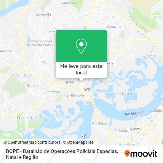 BOPE - Batalhão de Operações Policiais Especias mapa