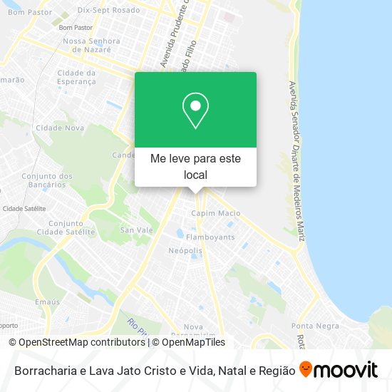 Borracharia e Lava Jato Cristo e Vida mapa