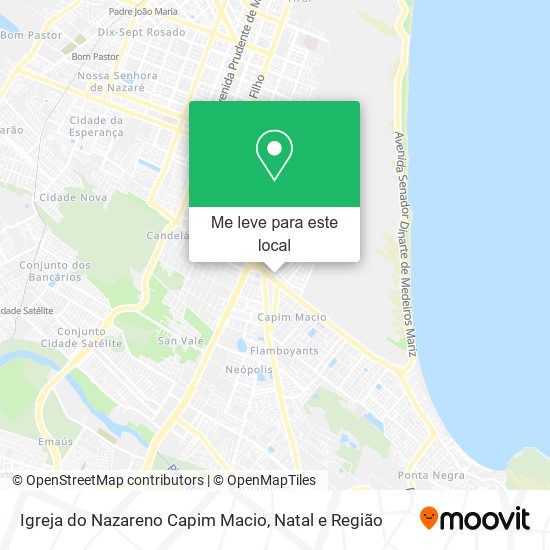 Igreja do Nazareno Capim Macio mapa