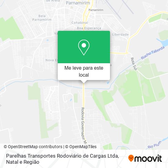Parelhas Transportes Rodoviário de Cargas Ltda mapa
