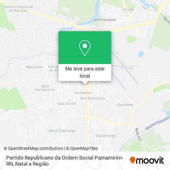 Partido Republicano da Ordem Social Parnamirim-RN mapa