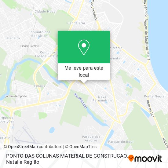 PONTO DAS COLUNAS MATERIAL DE CONSTRUCAO mapa