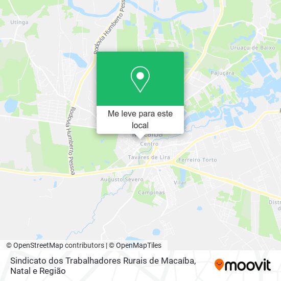 Sindicato dos Trabalhadores Rurais de Macaíba mapa