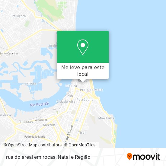 rua do areal em rocas mapa