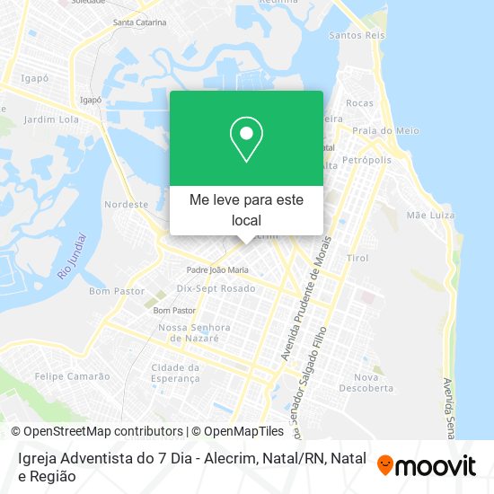 Igreja Adventista do 7 Dia - Alecrim, Natal / RN mapa