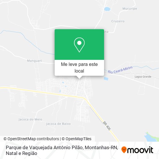 Parque de Vaquejada Antônio Pilão, Montanhas-RN mapa