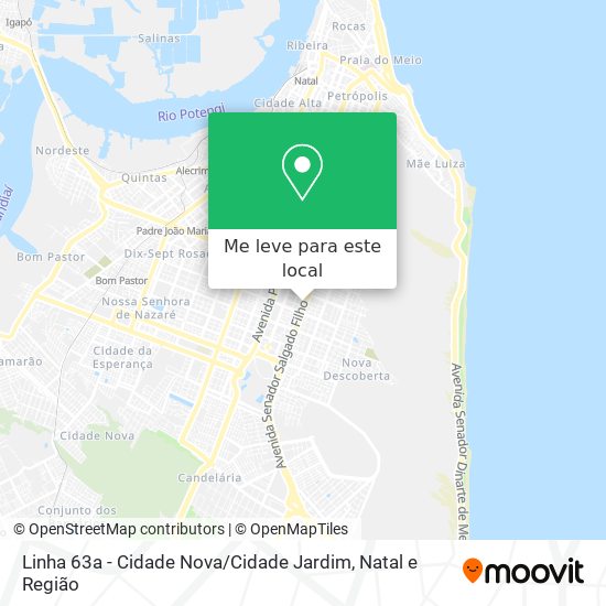 Linha 63a - Cidade Nova / Cidade Jardim mapa