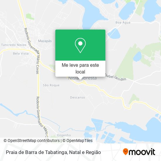 Praia de Barra de Tabatinga mapa