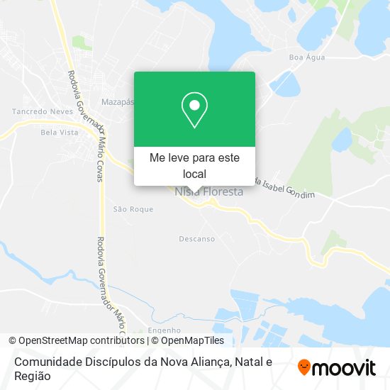 Comunidade Discípulos da Nova Aliança mapa
