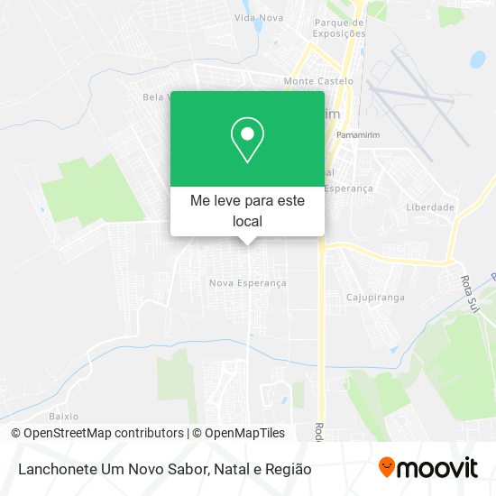 Lanchonete Um Novo Sabor mapa