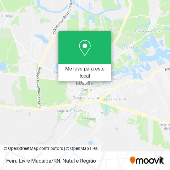 Feira Livre Macaíba/RN mapa