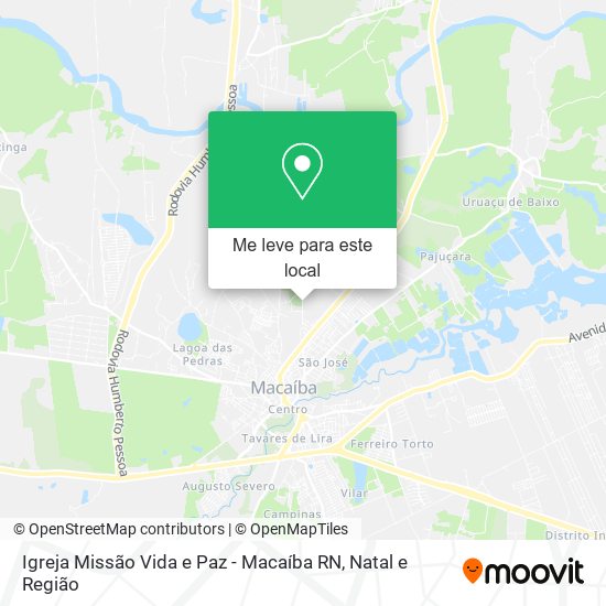 Igreja Missão Vida e Paz - Macaíba RN mapa