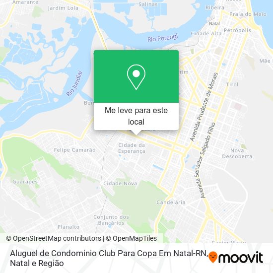 Aluguel de Condominio Club Para Copa Em Natal-RN mapa