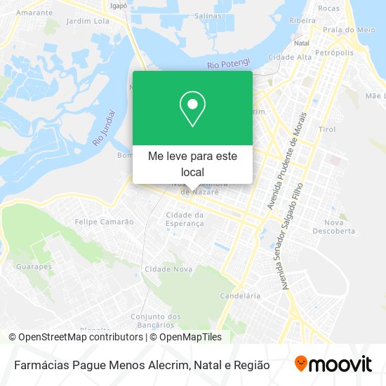 Farmácias Pague Menos Alecrim mapa