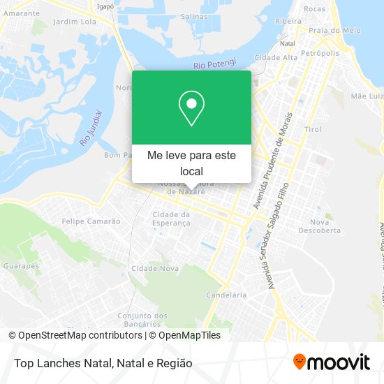 Top Lanches Natal mapa