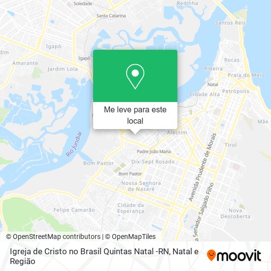 Igreja de Cristo no Brasil Quintas Natal -RN mapa