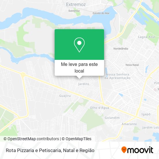 Rota Pizzaria e Petiscaria mapa