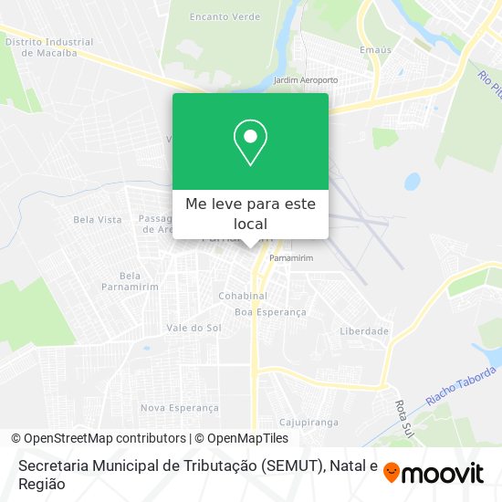 Secretaria Municipal de Tributação (SEMUT) mapa