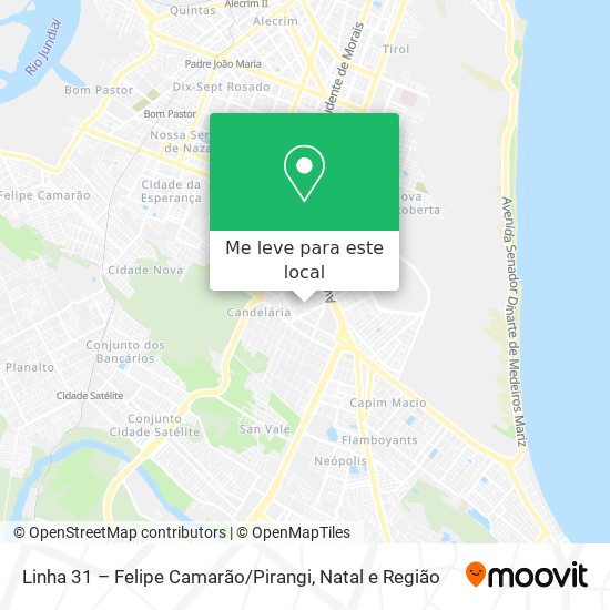 Linha 31 – Felipe Camarão / Pirangi mapa