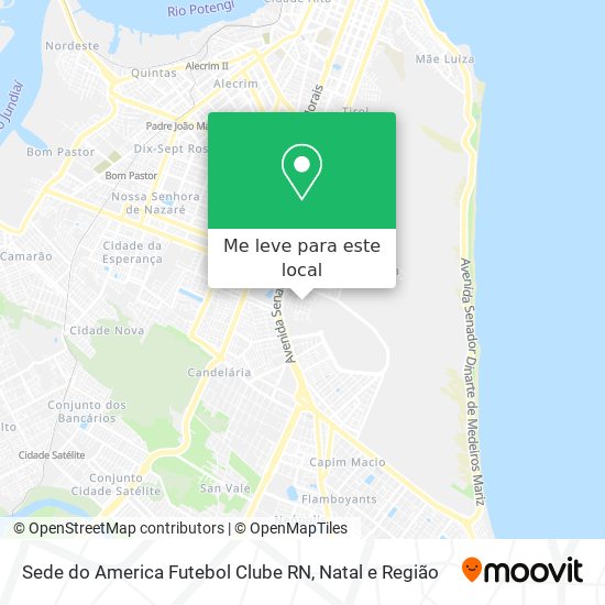Sede do America Futebol Clube RN mapa
