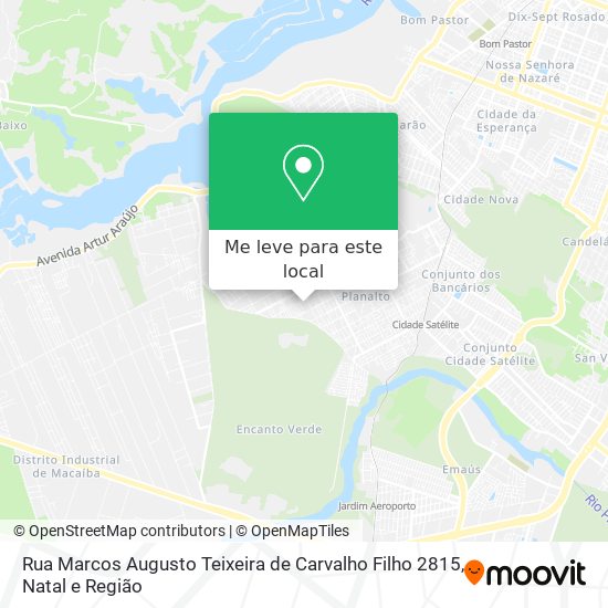 Rua Marcos Augusto Teixeira de Carvalho Filho 2815 mapa