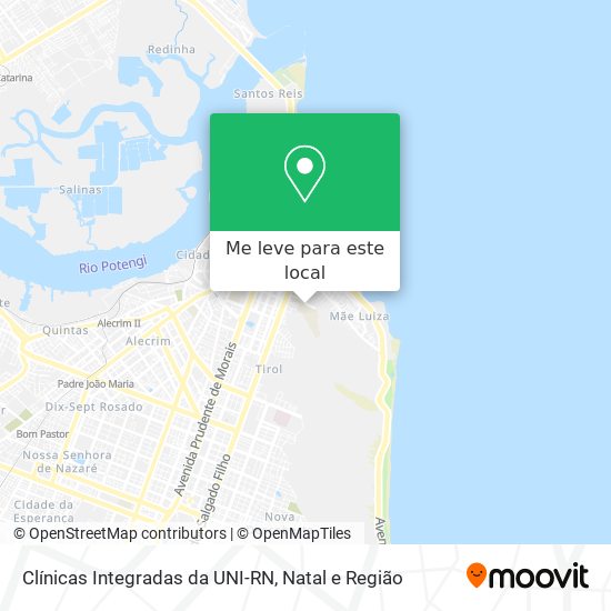 Clínicas Integradas da UNI-RN mapa