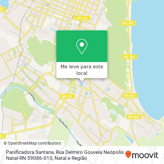 Panificadora Santana, Rua Delmiro Gouveia Neópolis Natal-RN 59086-010 mapa