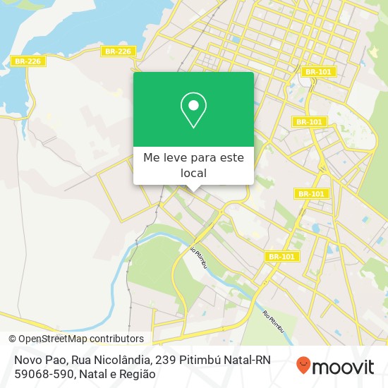 Novo Pao, Rua Nicolândia, 239 Pitimbú Natal-RN 59068-590 mapa