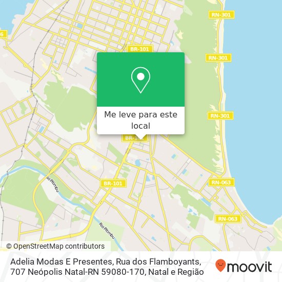 Adelia Modas E Presentes, Rua dos Flamboyants, 707 Neópolis Natal-RN 59080-170 mapa