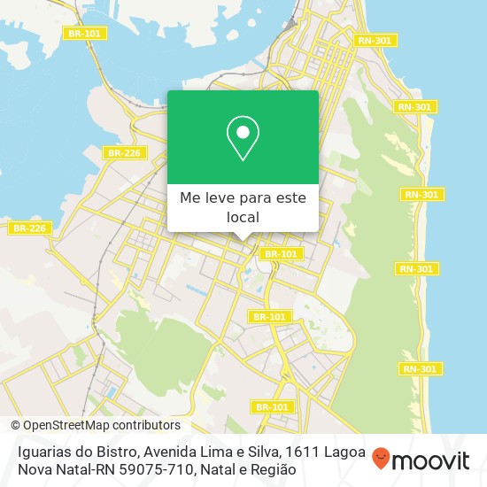 Iguarias do Bistro, Avenida Lima e Silva, 1611 Lagoa Nova Natal-RN 59075-710 mapa