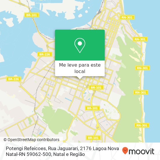 Potengi Refeicoes, Rua Jaguarari, 2176 Lagoa Nova Natal-RN 59062-500 mapa