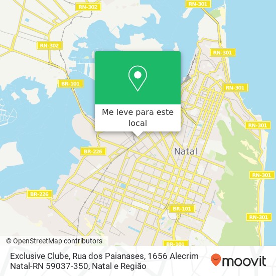 Exclusive Clube, Rua dos Paianases, 1656 Alecrim Natal-RN 59037-350 mapa