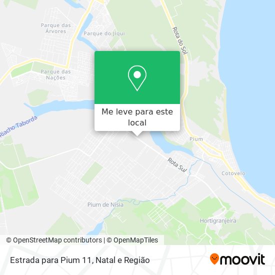 Estrada para Pium 11 mapa