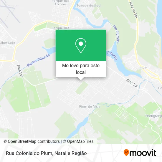 Rua Colonia do Pium mapa