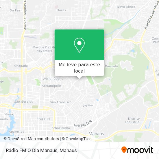 Rádio FM O Dia Manaus mapa