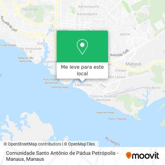 Comunidade Santo Antônio de Pádua Petrópolis - Manaus mapa