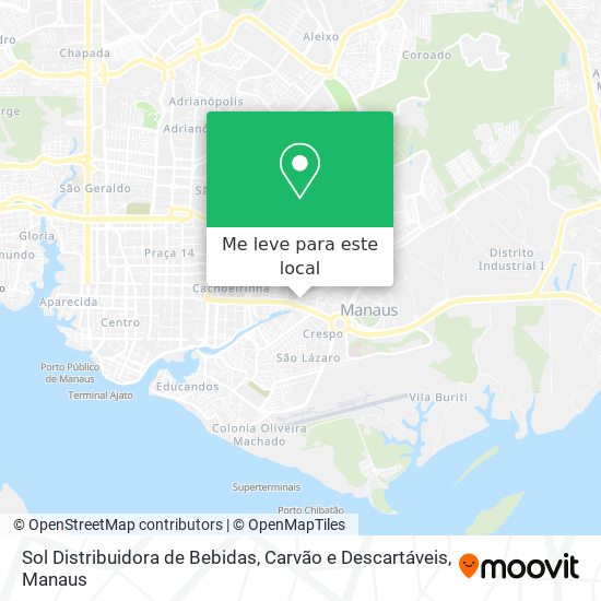 Sol Distribuidora de Bebidas, Carvão e Descartáveis mapa