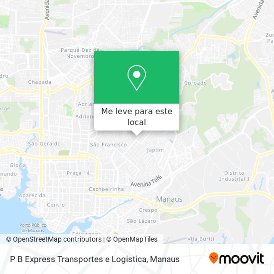P B Express Transportes e Logistica mapa
