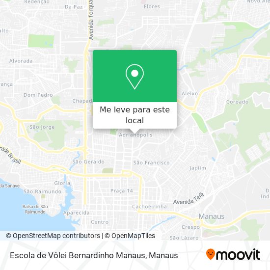 Escola de Vôlei Bernardinho Manaus mapa