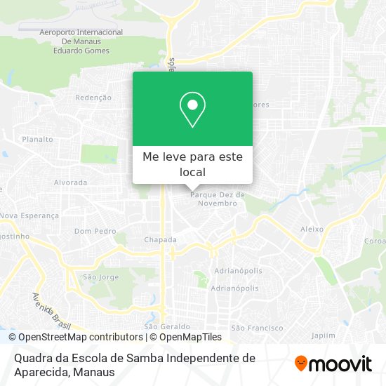 Quadra da Escola de Samba Independente de Aparecida mapa