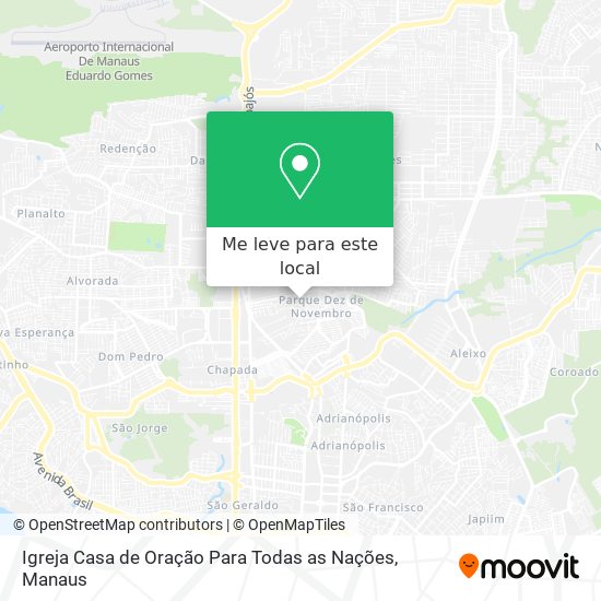 Igreja Casa de Oração Para Todas as Nações mapa