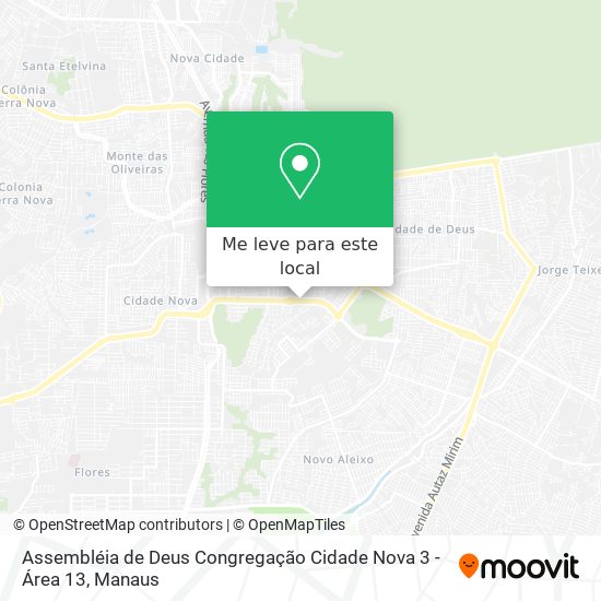 Assembléia de Deus Congregação Cidade Nova 3 - Área 13 mapa