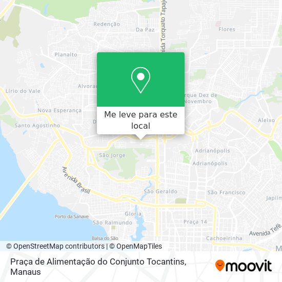 Praça de Alimentação do Conjunto Tocantins mapa