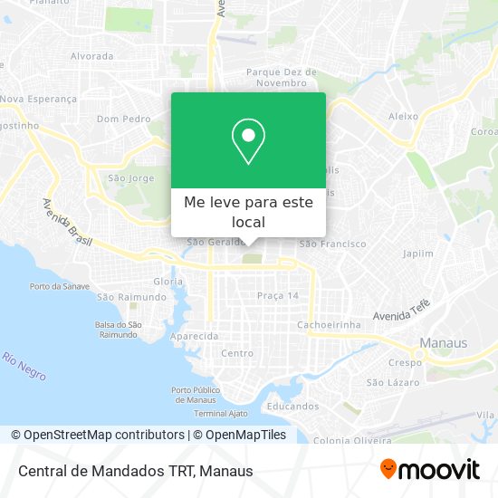 Central de Mandados TRT mapa