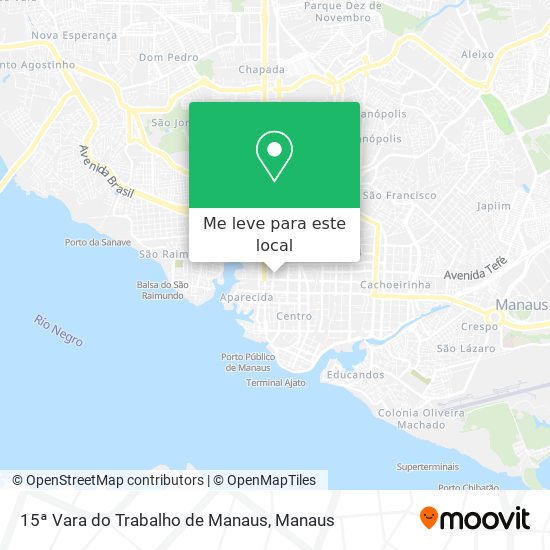 15ª Vara do Trabalho de Manaus mapa
